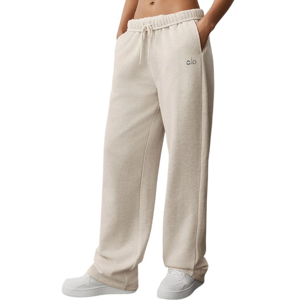 ALO Yoga Accolade Straight Leg Sweatpants Size Small NEW Oatmeal Heather